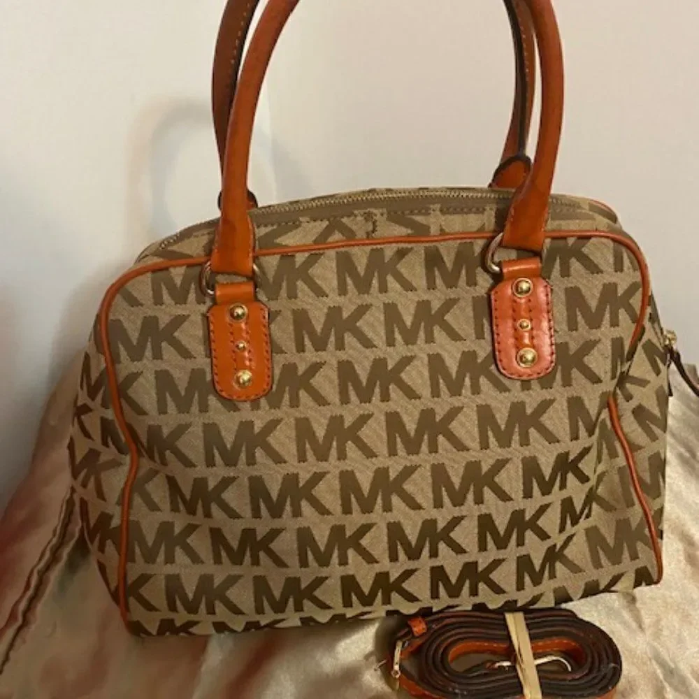 Michael Kors Jacquard Satchel with shoulder strap